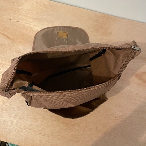 Audubon Tan Crossbody Satchel Shoulder Bag Compartments Messenger Bag bird logo - Picture 7 of 11